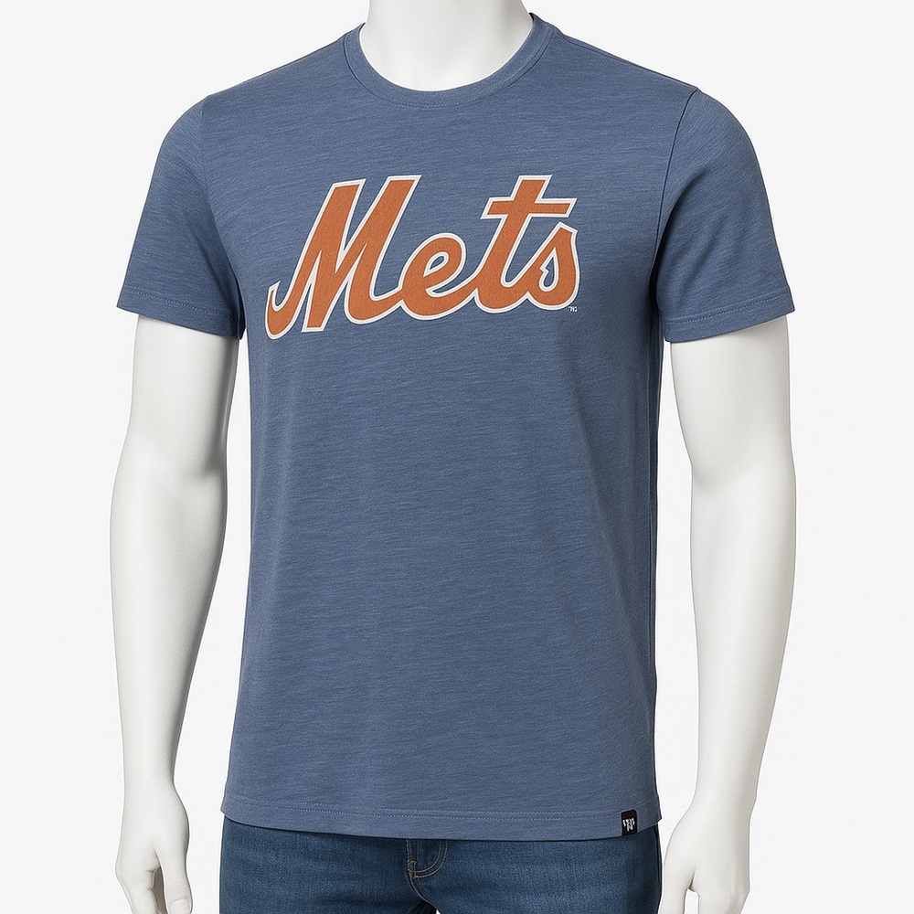 New York Mets Grit Wordmark ‘47 Scrum Tee Bleacher Blue Men’s XL | MLB Licensed - Picture 4 of 8